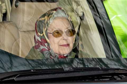 Queen beams next to her dorgi on drive through Sandringham as she prepares to mark 70 years on the..