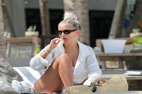 Molly Mae Hague looks incredible as she eats salad by the pool with £2,500 designer beach bag in..