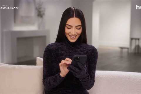 Kim Kardashian smiles and laughs as she gets secret text from Pete Davidson in Hulu reality show..