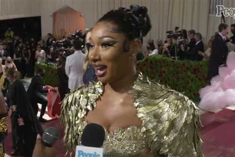 Golden-Winged Megan Thee Stallion “Came to Give Melanin” in Moschino at 2022 Met Gala | PEOPLE