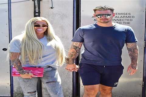 Katie Price and Carl Woods looks like twins with matching blonde hair and tattoos as she wears £520 ..