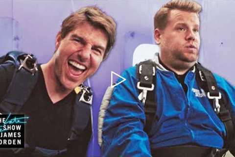 Tom Cruise Forces James Corden to Skydive