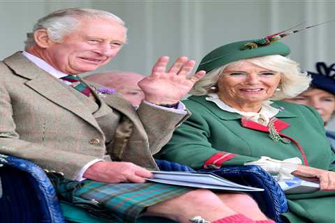 Prince Charles enjoys Highland games as he stands in for the Queen, 96, at one of her favourite..