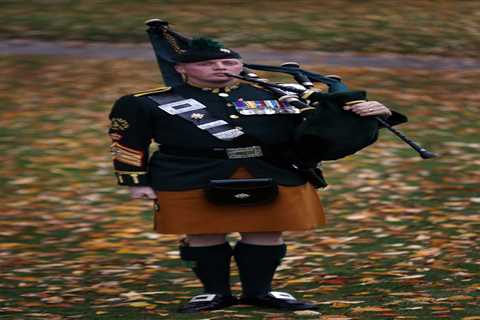 Lone piper will play as the Queen’s coffin is lowered into vault at Windsor, a detail approved by..