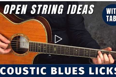 Acoustic Blues Lead Guitar Licks & Devices using Open Strings - with Tabs