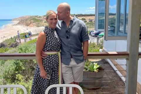 Mike Tindall cosies up with wife Zara in Adelaide before they glam up for fancy dinner