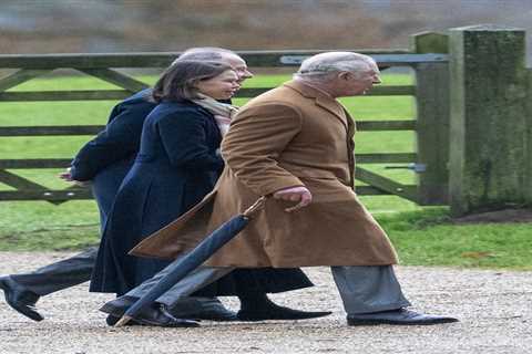 King Charles & Camilla attend early Christmas service at Sandringham with Prince William, Kate..