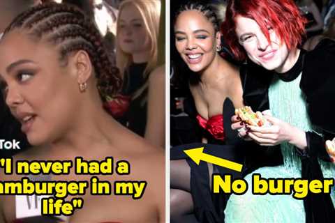 Tessa Thompson Revealed That She Has Never Had A Hamburger In Her Life At Last Night’s Vanity Fair..