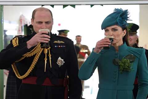 Prince William and Kate raise glass of Guinness as they toast St Patrick’s Day with Irish Guards
