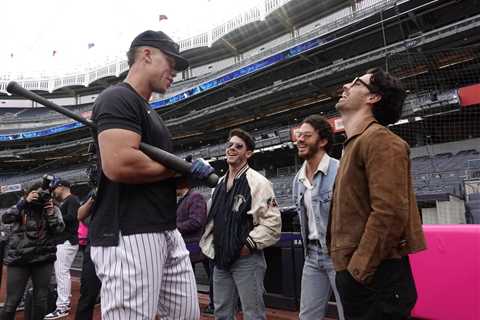 Jonas Brothers meet Aaron Judge at Yankee Stadium: ‘He’s enormous’