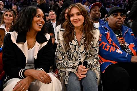 Jessica Alba lives it up during Knicks’ Game 2 win over Heat at MSG