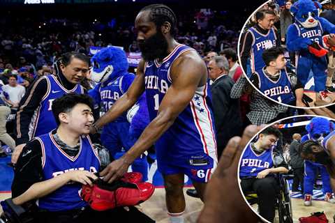 James Harden gives sneakers to Michigan State shooting victim John Hao after Game 4 invite