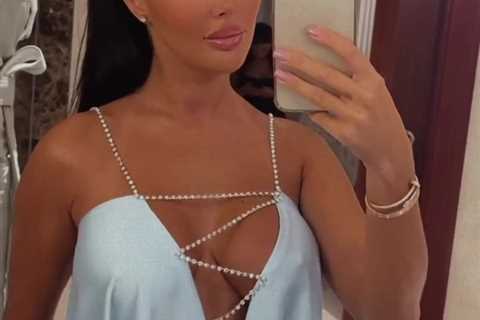 Towie’s Yazmin Oukhellou goes braless in plunging babydoll dress on glam night out