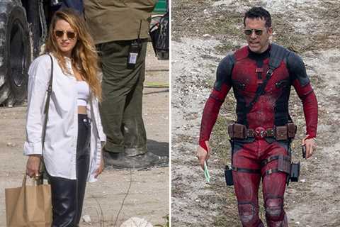 Ryan Reynolds Gets Visit From Blake Lively, Kids on 'Deadpool 3' Movie Set