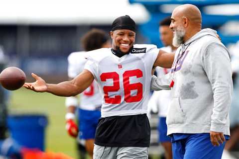 Giants’ Saquon Barkley catches touchdown on impressive wheel route