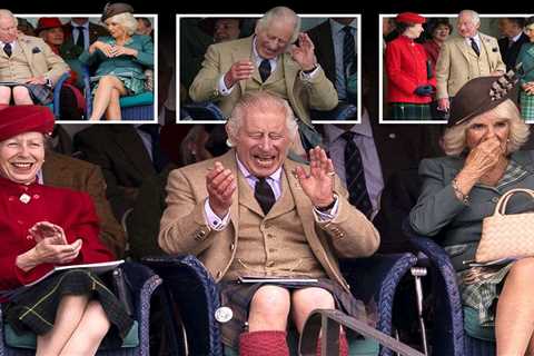 King Charles shows off new tartan as he’s joined by Queen Camilla & Princess Anne at Braemar..