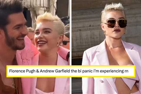 Florence Pugh And Andrew Garfield Reunited In Matching Outfits During Paris Fashion Week, And..