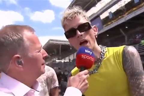 Machine Gun Kelly Does Awkward Interview with F1's Martin Brundle