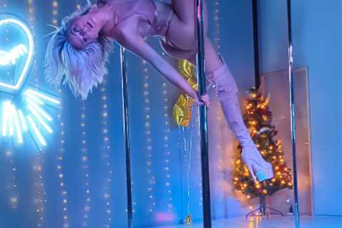 Hollyoaks Star Sarah Jayne Dunn Wows Fans with Pole Dancing Skills in Thong and Thigh High Boots