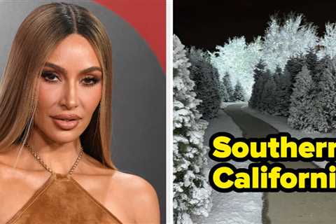 Kim Kardashian's Snow-Covered Backyard Is Easily The Most Absurd Thing She's Ever Done For Christmas