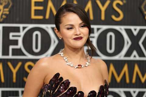 Selena Gomez Shines on Emmys Red Carpet as Benny Blanco Blows Her a Kiss