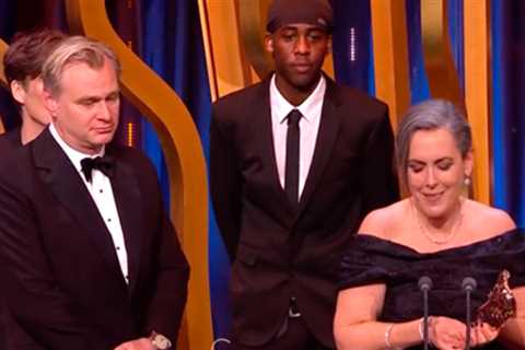 BAFTAs Prankster Crashes 'Oppenheimer' Win, Stands Onstage with Crew