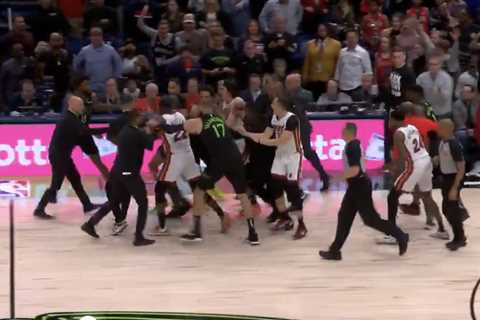 Heat, Pelicans get into nasty brawl as Naji Marshall grabs Jimmy Butler’s neck