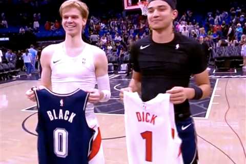 NBA team scrambles after Gradey Dick, Anthony Black pull off NSFW jersey swap