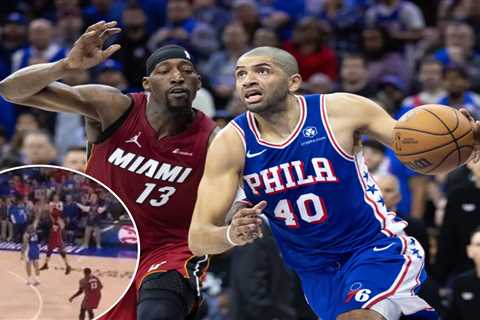 Nicolas Batum plays hero for 76ers with unreal block in play-in win over Heat