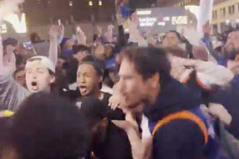 Knicks fans go nuts again outside MSG after Game 1 win over Pacers