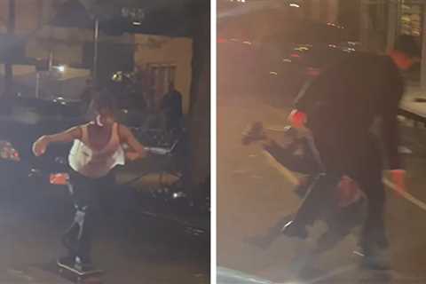 Jaden Smith Wipes Out During Skateboard Ride with Bodyguard