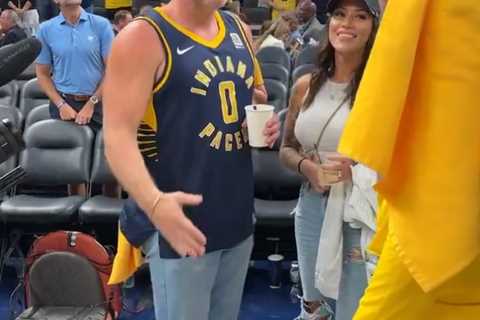 Pat McAfee enjoys Game 4 ‘show’ in courtside seats given by Tyrese Haliburton