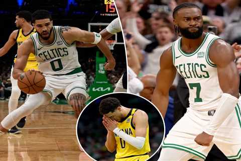 Jayson Tatum, Jaylen Brown’s clutch 3-pointer save Celtics in OT win over Pacers in Game 1