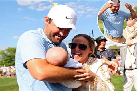 Scottie Scheffler shares tender moment with wife, newborn son after first win as a dad at Memorial