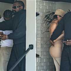 Kanye West Protective of Wife Bianca Censori While Out in All-Nude Ensemble