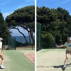 Genie Bouchard Rocks Bikini Bottoms For Tennis Workout In Saint-Tropez