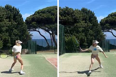 Genie Bouchard Rocks Bikini Bottoms For Tennis Workout In Saint-Tropez