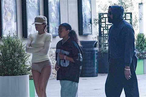 Bianca Censori Wears Tiny Shorts, Takes North West to 'Deadpool 3' with Kanye