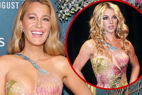 Blake Lively Channels Britney Spears at Movie Premiere With Versace Dress