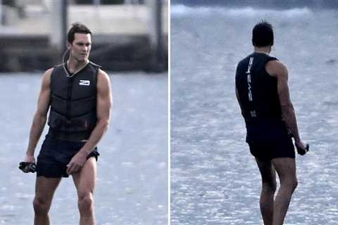 Tom Brady Rides His Electric Surfboard in Miami, Looks Ripped