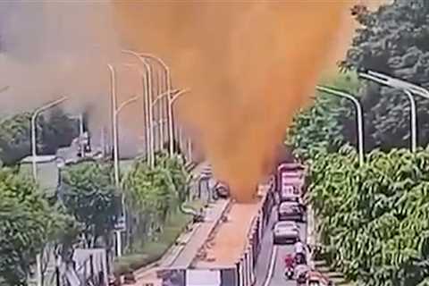 Sewage Eruption Sprays Poop on Cars, Pedestrians in China on Video