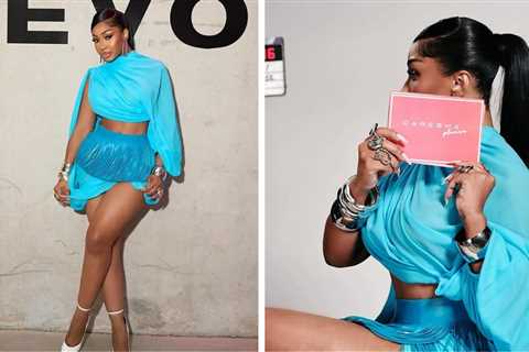 Yung Miami Wore a Turquoise Alaia Look On The Set of Her ‘Caresha Please’ Show