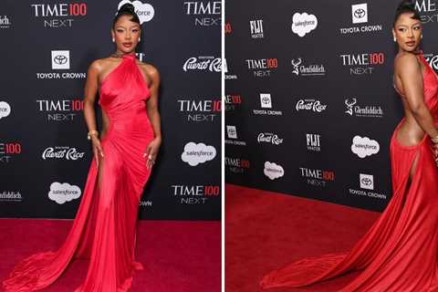 Victoria Monét Stunned in a Sizzling Red Roberto Cavalli Gown to the 2024 Times 100 Next Gala