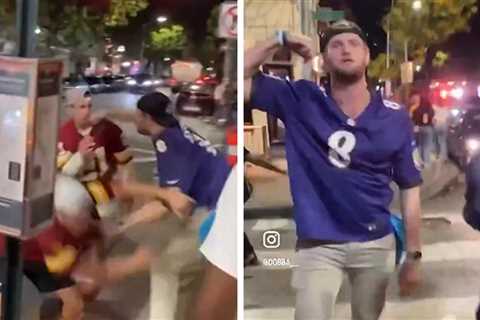 Baltimore Ravens Fan Knocks Commanders Fan Out Cold, Police Investigating