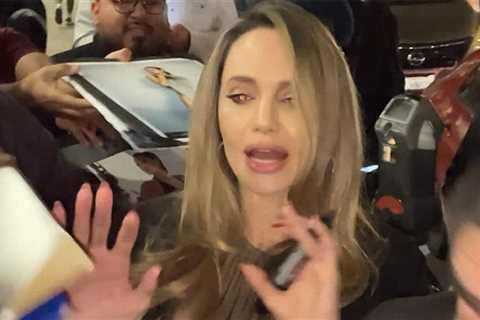 Angelina Jolie Overwhelmed as She's Swarmed by Fans and Paparazzi