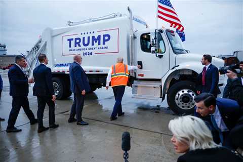 A Video Of Donald Trump Struggling To Get Into That Garbage Truck Is Going Viral For Obvious Reasons