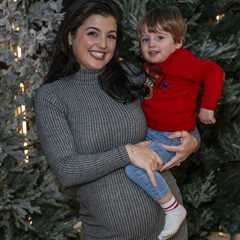 Pregnant Storm Huntley flaunts baby bump during night out with son Otis