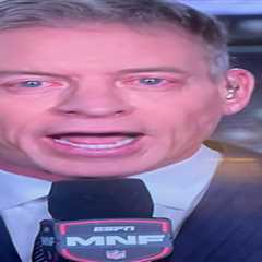 Troy Aikman’s red eyes spark fan concern during ‘MNF’ broadcast: ‘What in the world is wrong?’