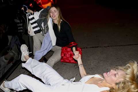 Francesca Eastwood Takes Dramatic Tumble During Night Out After Case Dropped