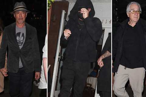 Leonardo DiCaprio, Robert De Niro, Robert Downey Jr. Dine at Giorgio Baldi